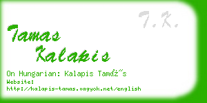 tamas kalapis business card